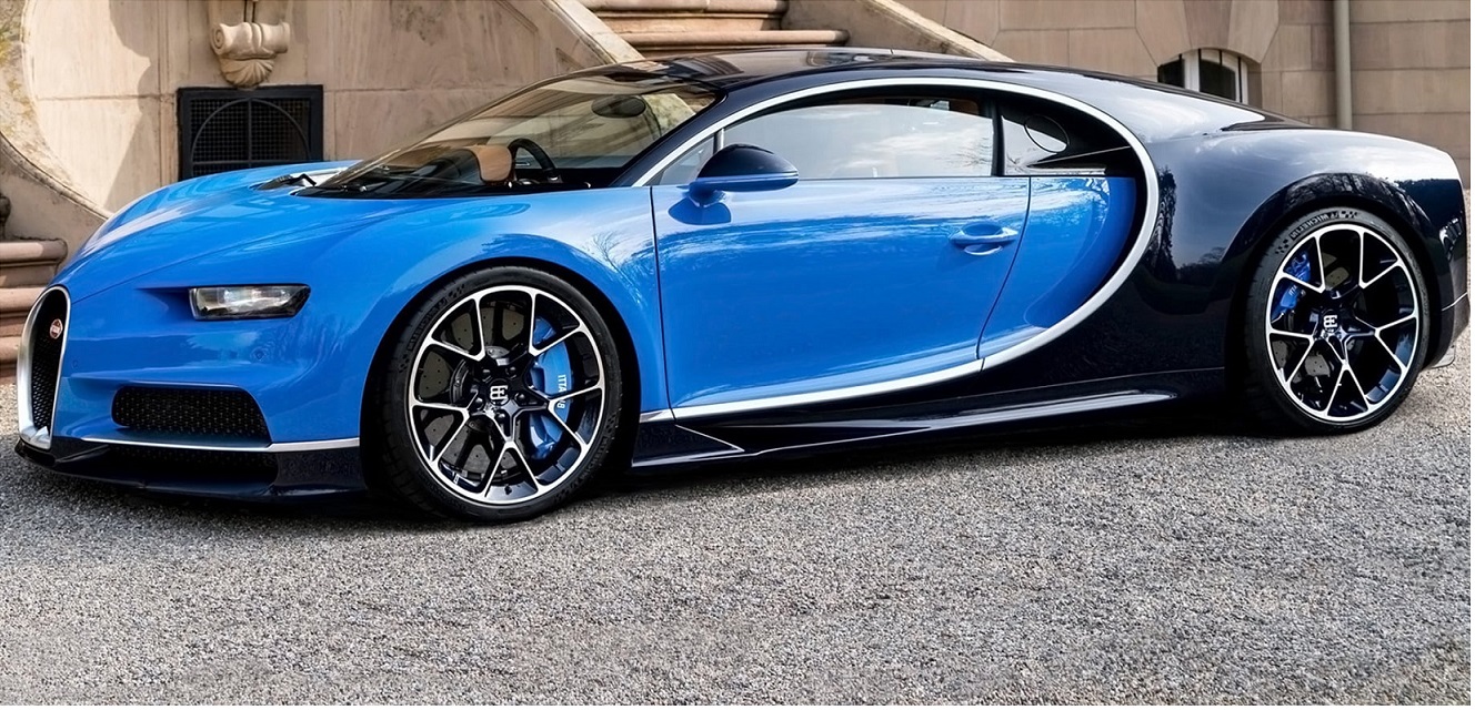 Blue bugatti chiron