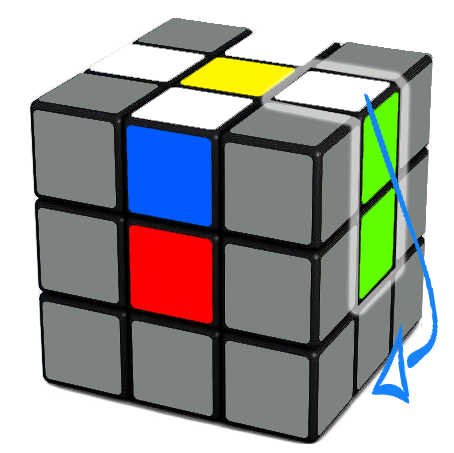 Rubik's cube diagram showing how to solve white cross